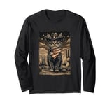 Black Cat in Cowboy Boots Long Sleeve T-Shirt