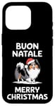 Coque pour iPhone 16 Pro Buon Natale, chien de berger des Shetland, Sheltie, Noël, Italie, Père Noël