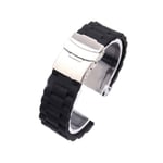 Klockarmband Silicon 16mm - 24mm Black 24mm