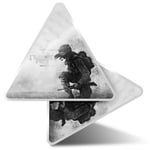 2 x Triangle Stickers  7.5cm - BW - Battlefield Soldier Army Helicopter  #36781