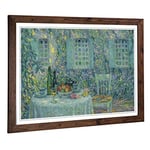 Big Box Art Framed Print of Henri Le Sidaner Al Fresco Design | Wall Art Picture | Home Decor for Kitchen, Living, Dining Room, Bedroom, Hallway, Office, Walnut, A2 / 24.5x18 Inch / 62x45cm