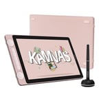 HUION Kamvas 13 Gen3 2024 Tablette Graphique avec Écran, Tablette de Dessin 13.3" avec Verre Canvas Anti-Étincelles, Pentech 4.0, Pression du Stylet 16384, Double Molette pour PC, Mac, Android, Rose