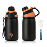 Fjbottle Gourde Isotherme avec Couvercle Magnétique - 400ml/600ml/800ml/1L/1.5L - Bouteille Isotherme Étanche sans BPA, Gourde Inox Bouche Standard, Gourde Enfant pour Sport, Gym, Voyage