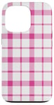 iPhone 13 Pro Pink Checkered Plaid Flannel Gingham Pattern Checker Rustic Case