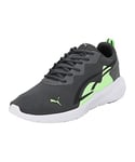 PUMA Mixte Actif Toute la journée Basket, Shadow Gray Fizzy Lime Black, 37 EU