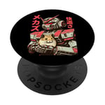 Vintage Anime Hamster Love Mecha avec Hamster Friend Manga PopSockets PopGrip Adhésif