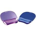 Fellowes Tapis de Souris Repose Poignet Crystal Gel, Tapis de Souris Ergonomique, en Gel Transparent Violet, 9144104 & Tapis de Souris Repose Poignet Crystal Gel, Tapis de Souris Ergonomique