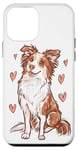 Coque pour iPhone 12 mini Adorable chien avec cœurs