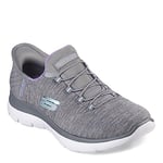 Skechers Women's Slip-ins: Summits Dazzling Haze Trainers in Grey - Vegan Shoes with Air-Cooled Memory Foam - Ladies Footwear - Size UK 4 / EU 37