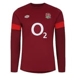 Umbro Mens England Rugby Contact Drill Top 2023 2024 Adults Tibetan Red L