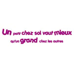 StickHappy SPMA0002-violet-100x22 Stickers citation un petit chez soi vaut mieux Violet 100 x 22 x 0,1 cm