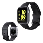 Apple Watch Series 5 44mm klockarmband i flytande silikon - Svart