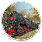 2 x Vinyl Stickers 10cm - Steam Train Railway Cool Fun Cool Gift #2177