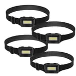 4-pack led pannlampa ficklampa för vuxna och barn COB Flood Lig black