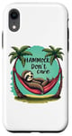 iPhone XR Relaxing Sloth Hammock Don’t Care Funny Tropical Palm Tree Case