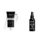 NYX Professional Makeup Spray Fixateur, Tenue Longue Durée, Fini Mat, 60 mL & Base de teint Studio Perfect, Teint Uniformisé, Action Ciblée Pores et Ridules, Teinte : Clear