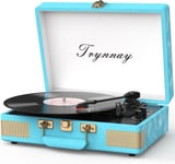 Trynnay Record Player 3 Speed Bluetooth Portable Suitcase Vinyl Player w/Speaker