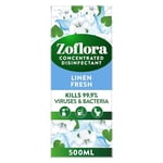 Zoflora Linen Fresh Concentrated Multipurpose Disinfectant Liquid, Antibacterial & Multi-Surface, Pet Safe Disinfectant, Kills 99.9% Of Bacteria & Viruses, 1 X 500 ml