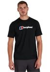 Berghaus Mens Organic Big Logo T-Shirt in Black Jersey - Size Large