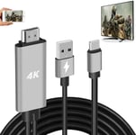 Adaptateur HDMI Câble USB Type C Cordon convertisseur vidéo numérique MHL 4K HD pour Samsung Galaxy S20 S10 S9 Note 20 LG G8 G5 Téléphone Android iPad Pro iMac MacBook Dell Mirroring Charge pour moniteur Projecteur TV