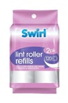 2 Swirl Lint Roller Refill Rolls 10cm Clothes Pet Hair Remover Fluff Dust Sheets