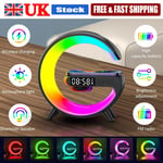 Bluetooth Speaker Alarm Clock Timer Wireless Charging RGB Night Light Lamp NEW