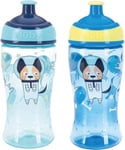 Nuby Super Slurp Sippy Cup | No Spill Toddler Water Bottle 360ml | Pack of 2