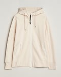 C.P. Company Diagonal Raised Fleece Full Zip Goggle Hoodie Ecru