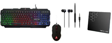 Pack Gaming The G-Lab Combo Helium: Clavier + Souris + Ecouteurs Noir