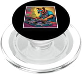 Dog Music DJ Turntables Mixing Vinyl Record Party Graphic PopSockets PopGrip for MagSafe