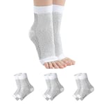 3 par neuropatistrumpor, lugnande strumpor för neuropatismärta, tendinit kompressionsstrumpor, plantar fasciit, neuropati - Vit - White - L XL