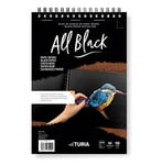 Bloc Dessin, Papier Noir A4, 30+10 Feuilles, Papier 150gr, Carnet Feuille Noir avec Grenade et Papier Lisse Double Face avec Microperforations pour Aquarelle, Marqueurs, etc. - Ofituria (1 Bloc)