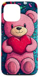 Coque pour iPhone 13 Pro Max Ours en peluche coeur Saint-Valentin