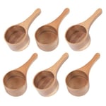 6st Acacia Wood Kaffeskopor Matsked Bean Scoop Coffee