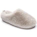 Bedroom Athletics - Ariana Trace Grey UK 5/6 Luxury Memory Foam Mule Slipper for Women with Faux Fur and Quilted Velvet Lining | Non Slip Sole, Machine Washable - Elegant Ladies' Slip On House Shoe