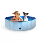 Furdreams Foldable Pet Swimming Pool, Hard Plastic Dog Bathtub, Portable Multi-functional Outdoor PVC Non-Slip Kiddie Pool, Enjoy Summer Shine in Your Garden, For Children, Cats, Puppies (Medium)