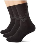 Nike U Nk Everyday Max Cush Crew 3PR- Swoosh Socks - Black/(Black), M