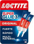 Super Glue-3 Original Universal Triple Strength Glue, Clear Adhesive, Instant Glue, and Instant Strength, 2x3g