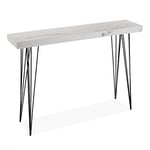 Versa Dallas Meuble d'Entrée Étroit pour Entrée ou Couloir, Table Console, Dimensions (H x l x L) 80 x 25 x 110 cm, Bois et métal, Couleur: Gris et Blanc