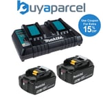 Makita BL1860 18v 2 x LXT 6.0ah Lithium-Ion Batteries + DC18RD Dual Port Charger