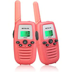 Retevis RT637 Talkie Walkie Enfants, Cadeaux Jouets pour Enfants, PMR446 16 Canaux Lampe de Torche VOX Opération Facile,Talkies Walkies Enfants pour Camping, Jardin, Randonnée(Rose, 1 Paire)