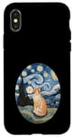 Coque pour iPhone X/XS Robe Nuit Étoilée et Robe Van Gogh Chat Orange Chat Roux