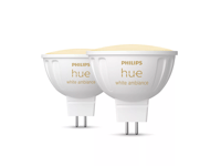 Philips Hue White Ambiance - Led-Pære For Søkelys - Form: Mr16 - Gu5.3 - 5.1 W - Klasse G - Varm Til Kjølig Hvitt Lys - 2000-6500 K (En Pakke 2)