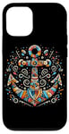 Coque pour iPhone 13 Pro Symbole de la mer ancre cool dans le style art de Noël