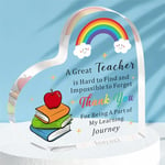 HULALA Acrylic Heart Teacher Plaque Teacher Gifts For Women Men Thank You Teacher Gifts For Teacher Appreciation Leaving Gifts End Of The Year Thank You For Being A Part Of My Learning Journey