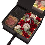 N\C Artificial Rose, Valentines Day Rose Soap Gift Box, (with String Lights)