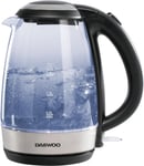 Daewoo LED Kettle, Glass Kettle With LED Illumination When Boiling, 360° Swive