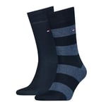 Tommy Hilfiger - Classic Mens Socks - Men's Accessories - Tommy Hilfiger Mens Socks - Signature Embroidered Logo - 2 Pack - Dark Navy