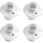 E27 Skruv-i Takkontakt, E27 Garagekontakt, AC 220-240V, LED-Lamphållare, Vit Plast Lampfot, Set om 4 4pc