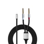 Câble Audio Adaptateur Appareils IOS vers Jack Double 6,35mm 1/4 TRS Stéréo Mâle 6.6FT/2M compatible avec iphone 6 7 8 9 10 11 12 13 14 PLUS pour Amplificateurs,enceintes,Table de Mixage